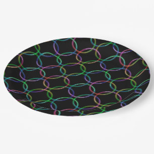 Rainbow 3D interlocking rings + your ideas Paper Plate
