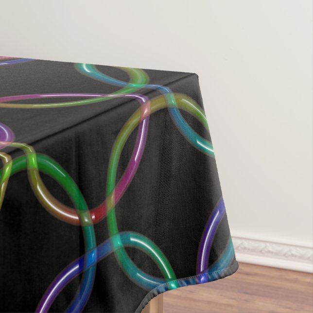 Rainbow 3D interlocking rings + your ideas Tablecloth (In Situ)