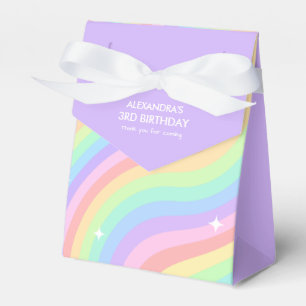 Rainbow 3rd Birthday Colourful Third Party Favour Box