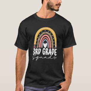 Rainbow 3rd Third Grade Squad For Teachers Back To T-Shirt