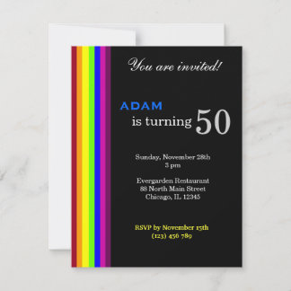 Rainbow 50th Birthday Invitation