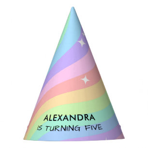 Rainbow 5th Birthday Girl Fourth Party Hat