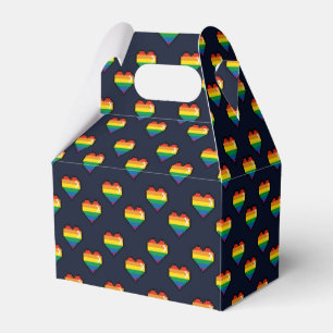 Rainbow 8 Bit Heart Pattern Favour Box