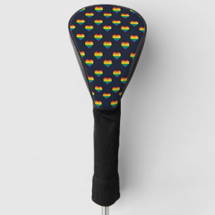 Rainbow 8 Bit Heart Pattern Golf Head Cover