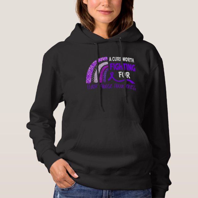 Rainbow A Cure Worth Fighting For Elder Abuse Awar Hoodie (Front)