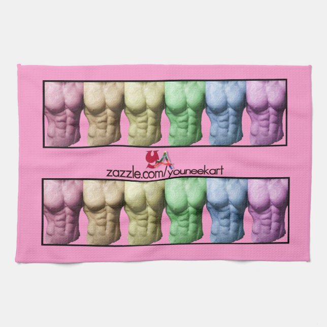 Rainbow Abs American MoJo Kitchen Towels (Horizontal)