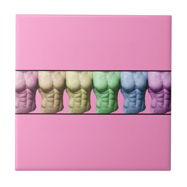Rainbow Abs Tile- Pink Tile (Front)