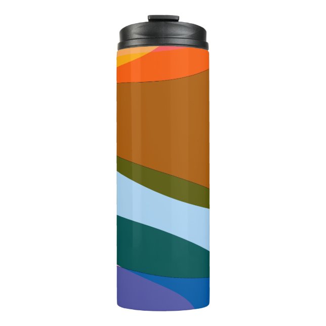 Rainbow Abstract 605 Thermal Tumbler (Front)