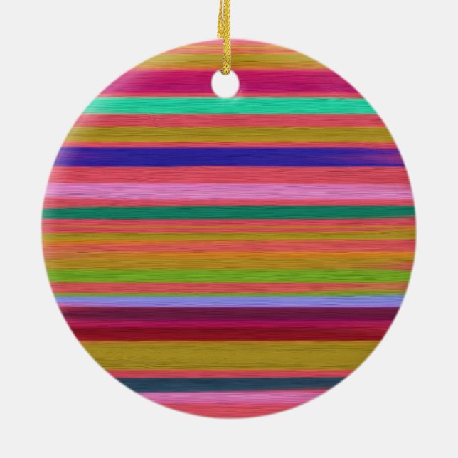 Rainbow abstract art stripes modern ceramic tree decoration (Back)