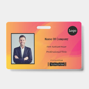Rainbow Abstract Business Photo Identification ID Badge