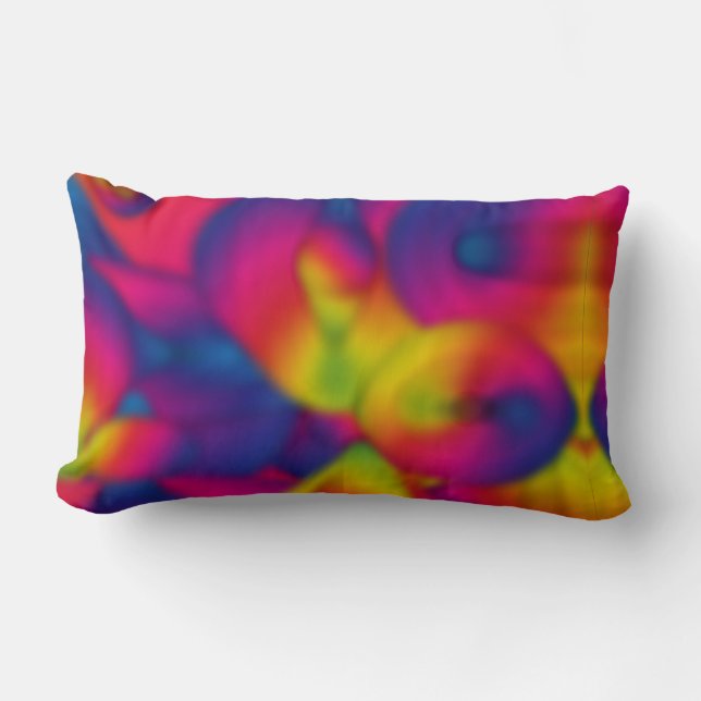 Rainbow Abstract Design Lumbar Pillow (Front)