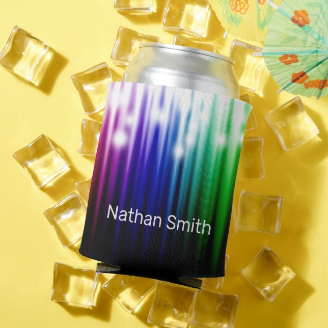 Rainbow abstract Glitter Texture  Can Cooler (In Situ Summer)