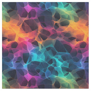 Rainbow Abstract on Black Fabric