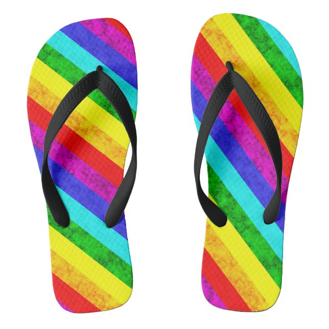 Rainbow abstract pattern jandals (Footbed)