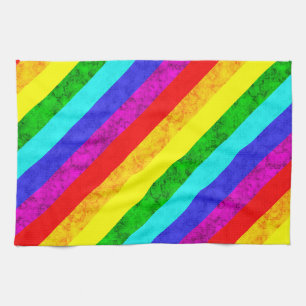 Rainbow abstract pattern tea towel