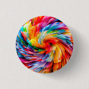 Rainbow Abstract Vibrant Swirl Modern 3 Cm Round Badge