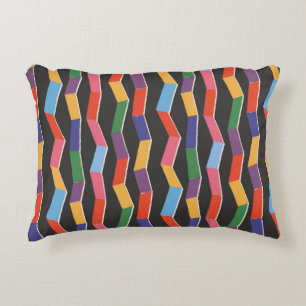 Rainbow abstract zig zag seamless pattern,hand pai decorative cushion