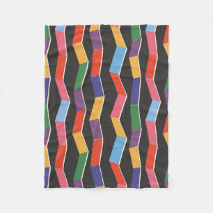 Rainbow abstract zig zag seamless pattern,hand pai fleece blanket