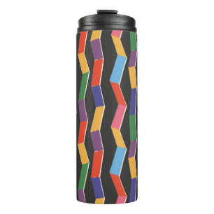 Rainbow abstract zig zag seamless pattern,hand pai thermal tumbler