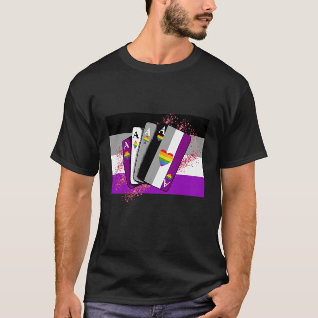 Rainbow Ace Playing Cards Pride Aesthetic Graphic T-Shirt (Front)