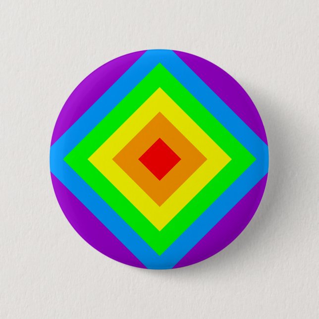 Rainbow Acid Diamond 6 Cm Round Badge (Front)