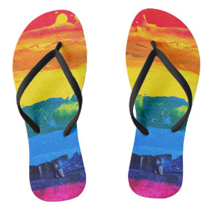 Rainbow Acrylic Painting Gay Colours Pride Flag Da Jandals