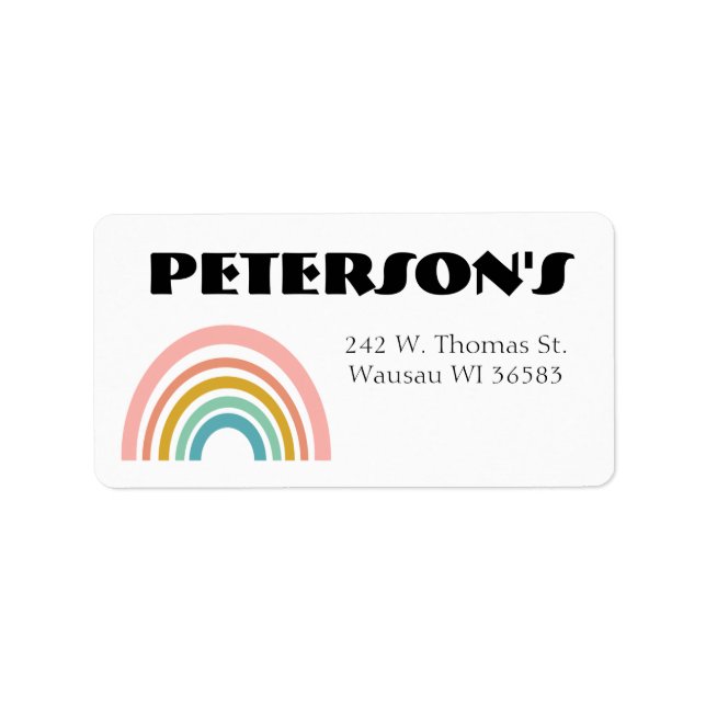 Rainbow Address Label.  Label (Front)