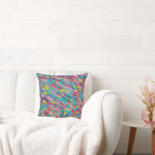 Rainbow Aesthetic Abstract Painting Cushion