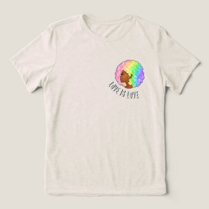 rainbow afro LGBTQ love is love pride black girl  Tri-Blend Shirt