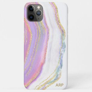 *~* Rainbow Agate Gold Glitter Pastel Pink Case-Mate iPhone Case