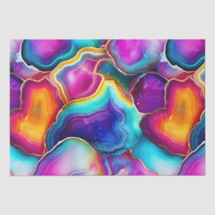 Rainbow Agate Vibrant Abstract Stone Pattern Tissue Paper
