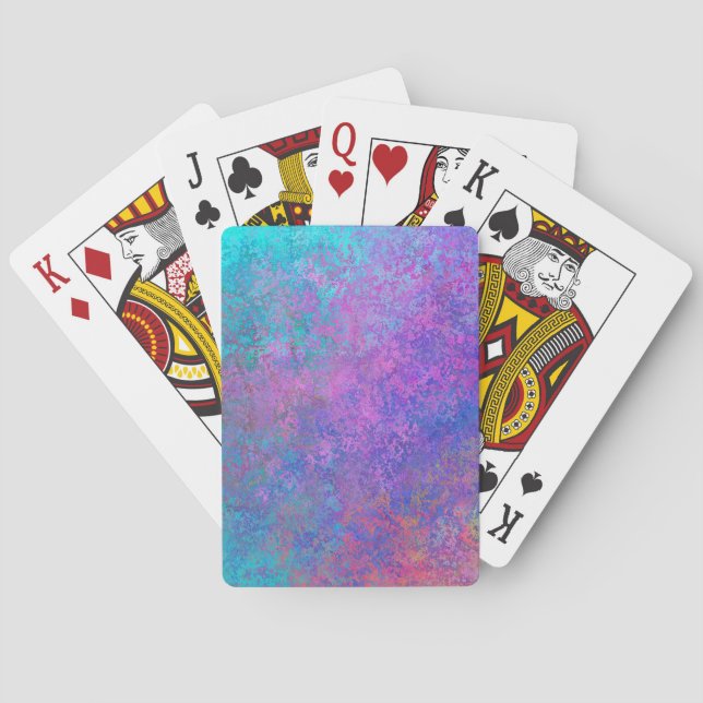 Rainbow Alcohol Ink, Bright Colorful Abstract Playing Cards (Back)