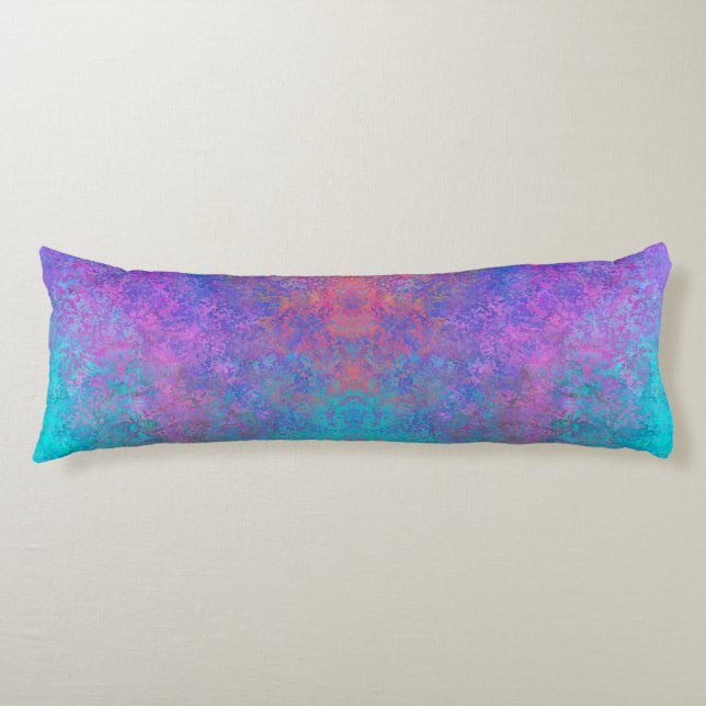 Rainbow Alcohol Ink, Bright Colourful Abstract Body Cushion (Front)
