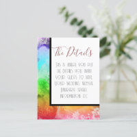 Rainbow Alcohol Ink Watercolor Wedding Details