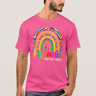 Rainbow All Countries Flags National Hispanic Heri T-Shirt