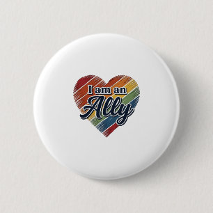 Rainbow Ally Heart Vector Shirt Design_1 6 Cm Round Badge