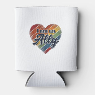 Rainbow Ally Heart Vector Shirt Design_1 Can Cooler