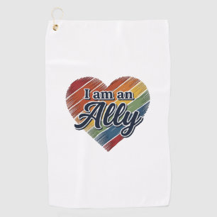 Rainbow Ally Heart Vector Shirt Design_1 Golf Towel
