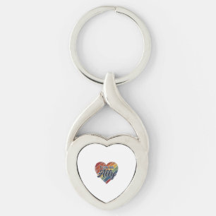 Rainbow Ally Heart Vector Shirt Design_1 Key Ring