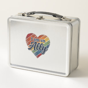 Rainbow Ally Heart Vector Shirt Design_1 Metal Lunch Box