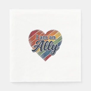 Rainbow Ally Heart Vector Shirt Design_1 Napkin