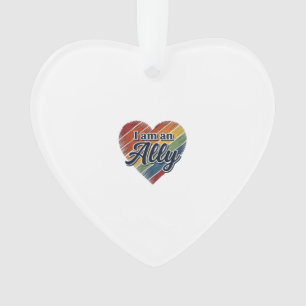 Rainbow Ally Heart Vector Shirt Design_1 Ornament