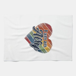 Rainbow Ally Heart Vector Shirt Design_1 Tea Towel