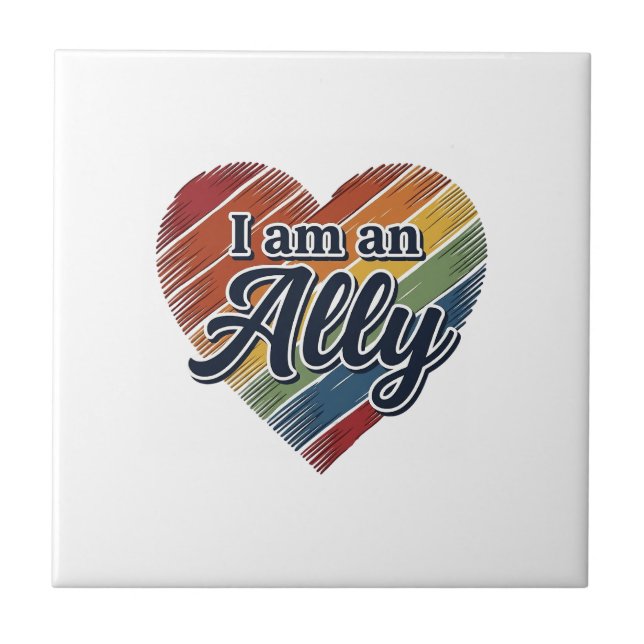 Rainbow Ally Heart Vector Shirt Design_1 Tile (Front)