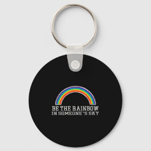 Rainbow Ally Pride Good Vibe Mental Health Motivat Key Ring