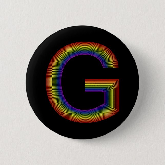 Rainbow Alphabet G Button (Front)