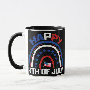Rainbow America American Flag Patriotic 4th Of Mug
