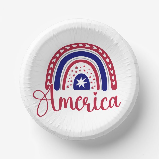 Rainbow America  Paper Plate (Front)
