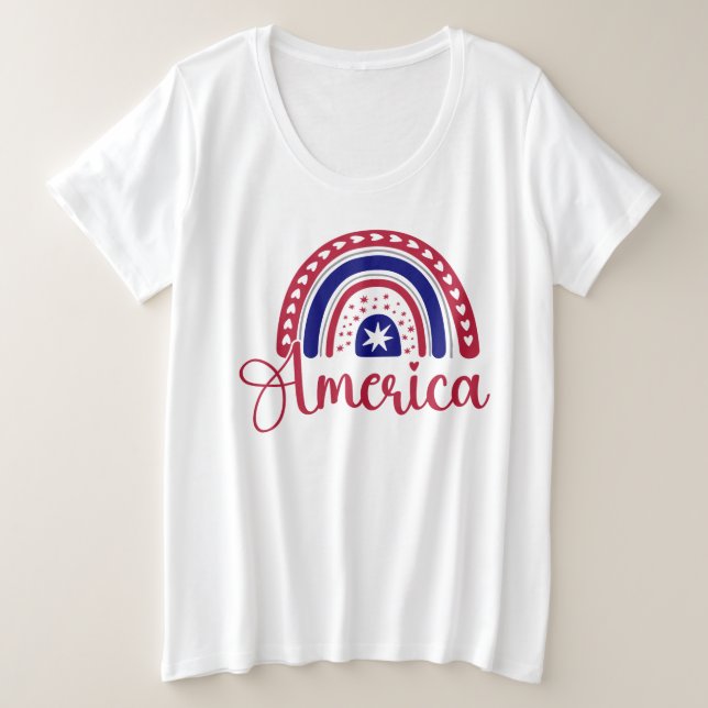Rainbow America  Plus Size T-Shirt (Design Front)
