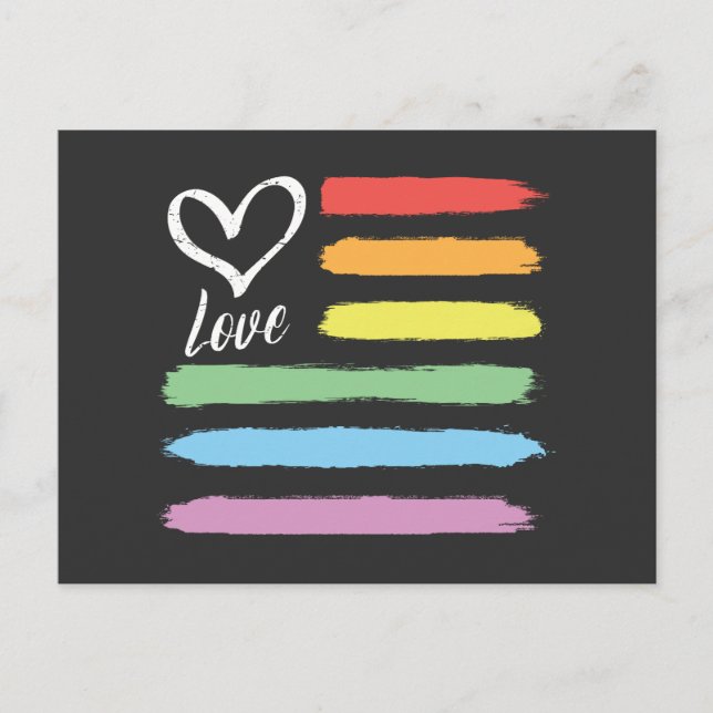 Rainbow American Flag LGBT Postcard (Front)